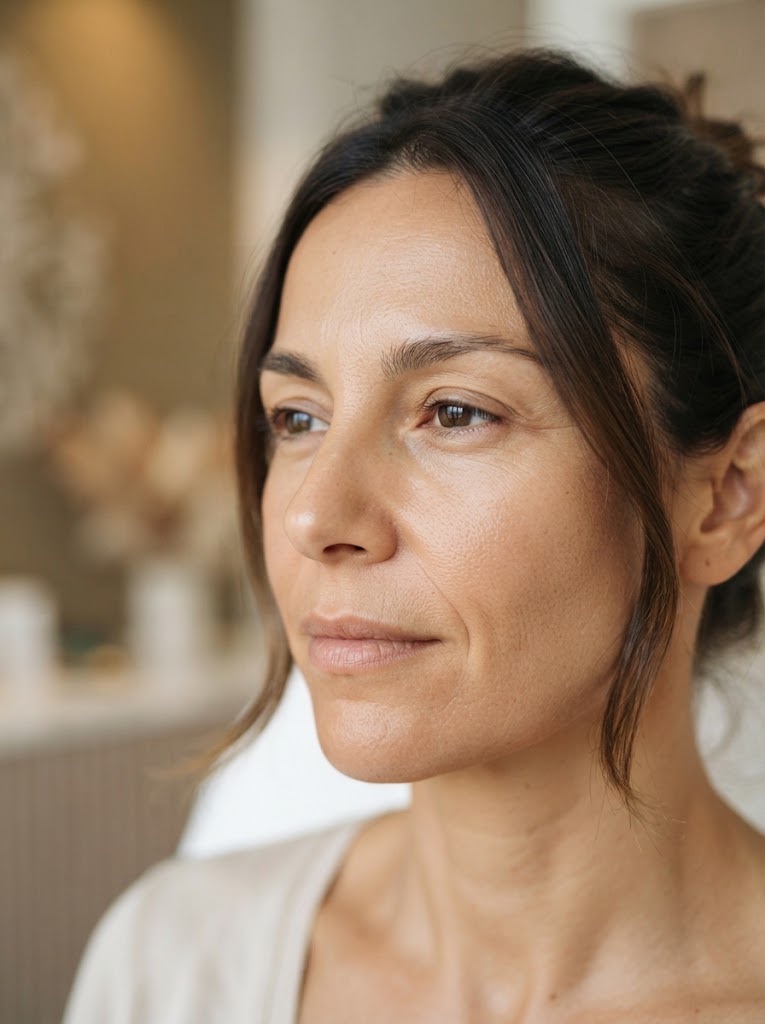 Antes del tratamiento Radiofrecuencia Indiba facial en Clínica Eleya