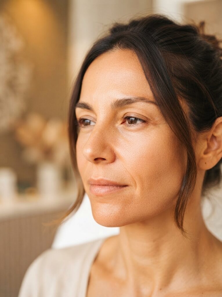 Después del tratamiento Radiofrecuencia Indiba facial en Clínica Eleya