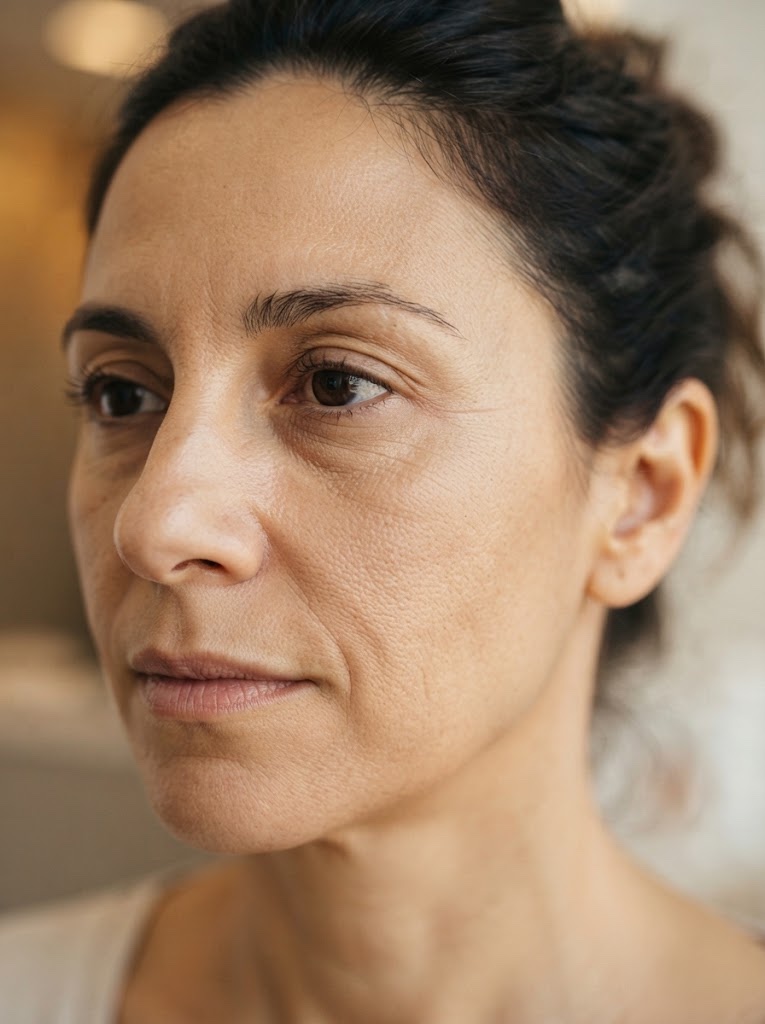 Antes del tratamiento Skinbooster y vitaminas faciales en Clínica Eleya