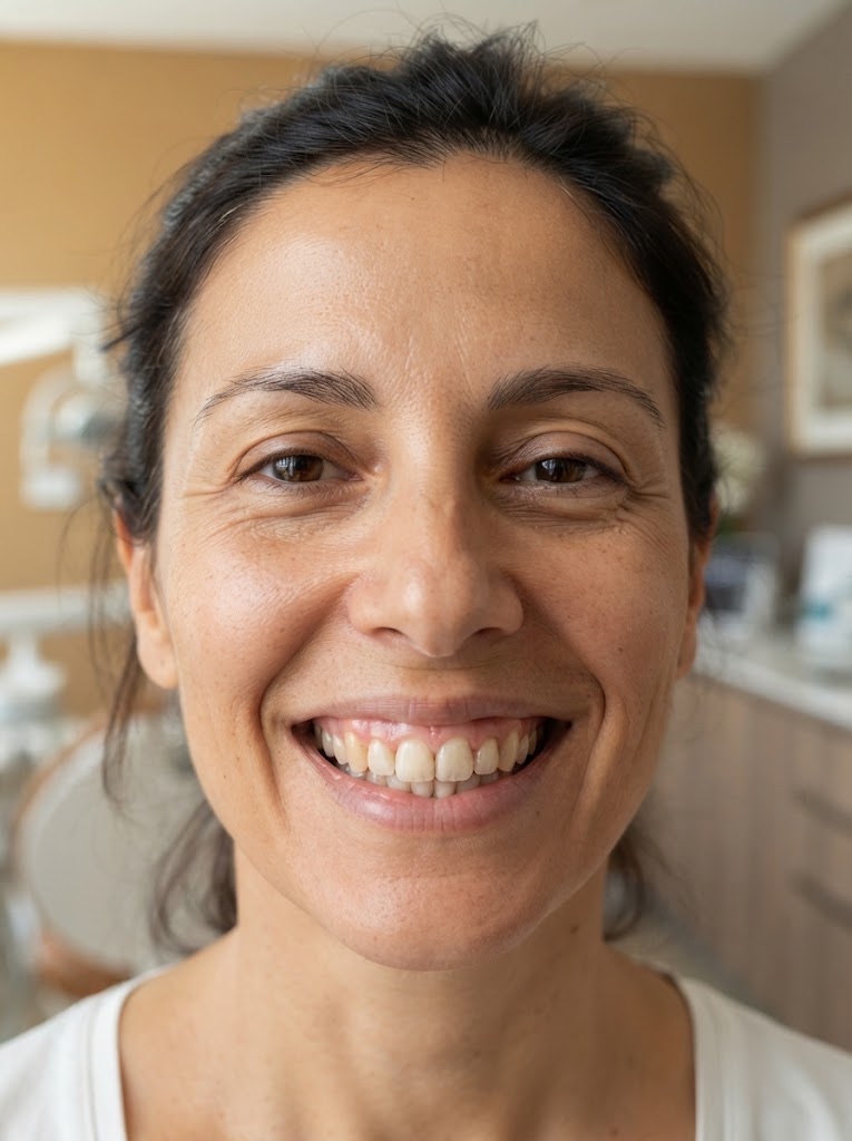Antes del tratamiento Corrección de sonrisa gingival en Clínica Eleya