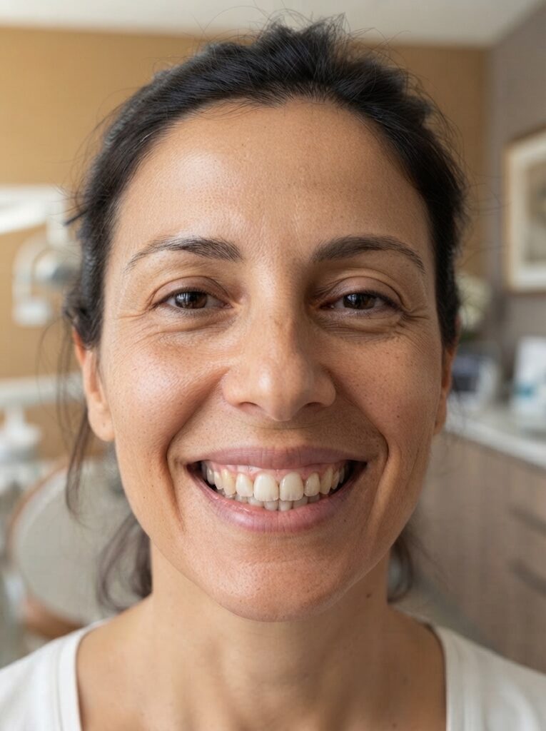 Después del tratamiento Corrección de sonrisa gingival en Clínica Eleya